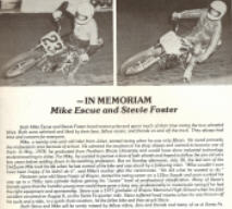 Mike Escue Memorial Santa Fe 1979 Program